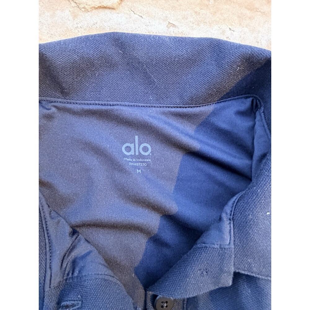 ALO Cropped Prestige Polo Black Size Medium - Picture 2 of 5
